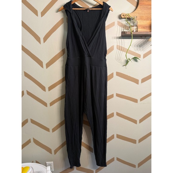 Free People Pants - Free People Jumpsuit Womens Large Black Hooded FP Movement OB1777424